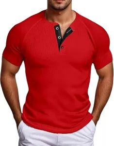 Мужская футболка Casual с коротким рукавом и пуговицами