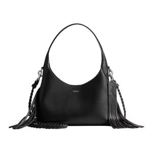 COACH Кожаная женская сумка через плечо маленькая черная