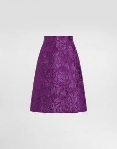 Юбка из жаккарда с пионами Dolce & Gabbana, фиолетовый