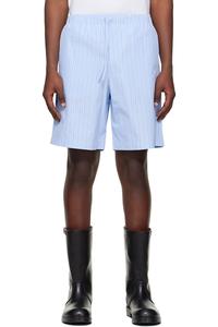 Dries Van Noten Синие хлопковые шорты