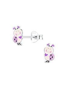 Alexander York Серьги-гвоздики «Божья коровка» из серебра 925 пробы, комплект из 2 штук