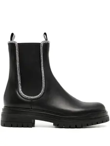 Ботинки челси с кристаллами Gianvito Rossi, черный