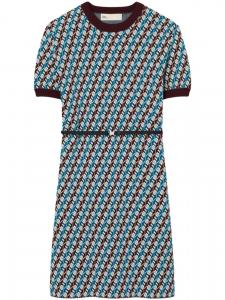 Tory Burch жаккардовое платье-свитер, синий