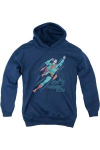 Детская толстовка с капюшоном Superman Frequent Flyer Gildan, темно-синий