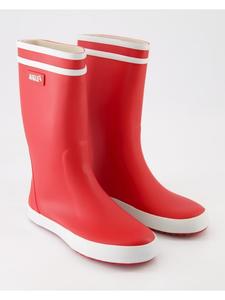 Женские резиновые сапоги Aigle высокие с логотипом, красный