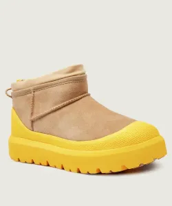 Мужские зимние ботинки Ugg замшевые гибридные, бежево-желтый