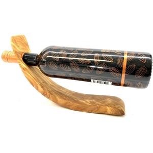 Подставка для винных бутылок из оливкового дерева Луна из оливкового дерева Массива оливкового дерева, изысканный баланс бутылки Olivenholz-Erleben, Holzfarben