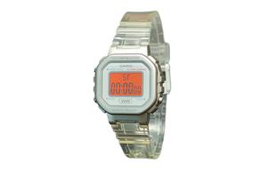CASIO Часы Retrofit Series Quartz Movement Resin Strap Watch Women's Watch White Dial, White Dial with Orange Bezel