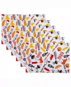 Набор подставок для столовых приборов для барбекю с забавным принтом на открытом воздухе, 6 шт Design Imports, красный