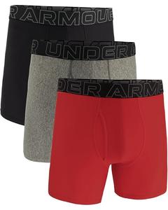 Боксеры Under Armour 3-Pack Performance Tech Solid 6" Boxer Briefs, красный