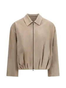 Бомбер из замши Salvatore Santoro, бежевый