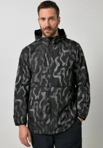 Куртка jaypi outdoor birthday ultra light с отражающим принтом и капюшоном, размер до 7xl, для межсезонья. Jp1880, Black