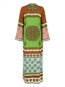Платье миди с цветочным узором Alemais, зеленый