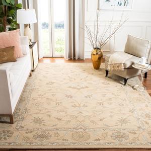 Ковер SAFAVIEH, 244 x 305 см, - коллекция Wyndham - большой - светлый золотой и светлый золотой, ручной работы из шерсти, современный дизайн, идеально для гостиной, спальни, офиса, столовой (WYD205A)