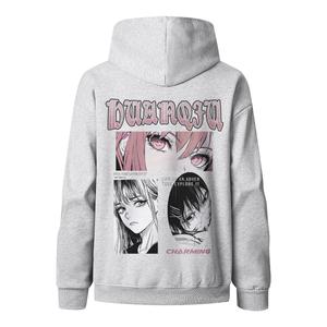 Толстовка Unisex Hooded Moderate Heavyweight HUANQIU, белый heather серый