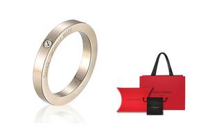 Кольцо из нержавеющей стали с бриллиантами унисекс champagne OMAS GIOIELLI