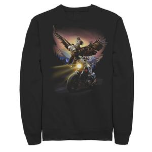 Мужской флисовый свитшот с круглым вырезом Crazy Cats Riding Free Licensed Character