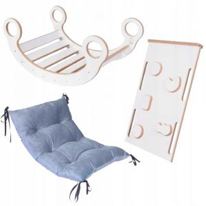 Набор-качалка Монтессори + стена + горка + графитовая подушка ДЕРЕВЯННЫЙ СЕРТИФИКАТ Gugi