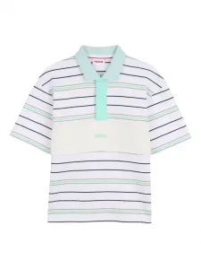 Полосатая рубашка поло с короткими рукавами Hugo Kids, белый