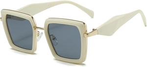 Винтажные квадратные мужские солнцезащитные очки с градиентным переходом цвета, защита от УФ-излучения UV400, женские солнцезащитные очки класса люкс 7278 Melrose, Beeige