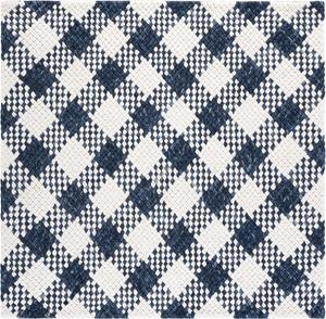 Ковер SAFAVIEH, 183 x 183 см, Natural Fiber Couture Collection, Navy & Ivory, ручной работы из шерсти, идеально для гостиной, спальни, столовой (NFC105N)