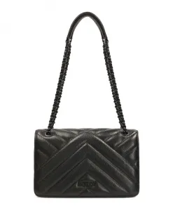 Удлиненная сумка через плечо с эффектной строчкой. Kazar, черный