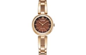CITIZEN Часы Solar Quartz Movement Stainless Steel Strap Watch Women's Watch Coffee Watch Dial