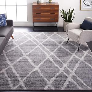 SAFAVIEH Adirondack Collection ковер 336 x 458 см - Ivory & Silver, современный марокканский дизайн, не линяет и прост в уходе, идеален для помещений с высокой проходимостью в гостиной, спальне (ADR128B)