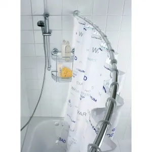 Вытяжная изогнутая штанга для душевой занавески Хром, ширина 110 - 200 см Wenko, серебристый