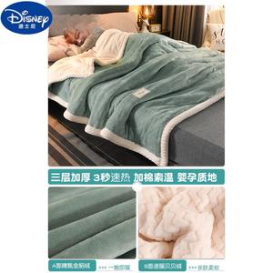 Disney Плед из искусственного меха 200х230 см, трехслойный, цвет Jindiao Rong Beibei Rong - Dark Green And White