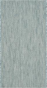 Ковер SAFAVIEH, 61 x 110 см,  Courtyard Collection Aqua/Grey CY8521 для дома и улицы, водонепроницаемый, легко чистится, для патио, заднего двора, прихожей