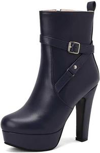 Женские ботильоны Artykey с сексуальным острым каблуком-стилетом, боковой молнией, квадратным носком, готическим стилем, модные повседневные уличные ботинки, резиновые дождевые ботинки, Blue