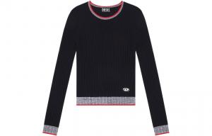Diesel Трикотажное изделие женское черное с круглым вырезом, средней толщины, другие варианты