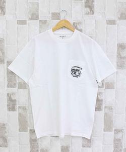 Футболка с карманом, весна-лето Carhartt, белый/черный