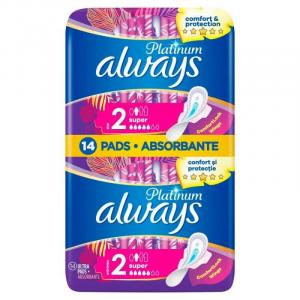 Always Platinum Ultra Super Plus гигиенические салфетки, 14 шт.