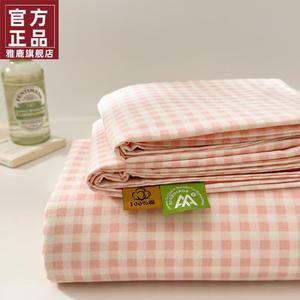 Yalu Простыня 200х230 см из 100% хлопка, утолщенная фланелевая, цвет Mini Pink Plaid