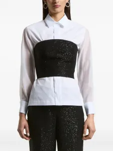 Топ без бретелек с украшением из пайеток Peserico, белый