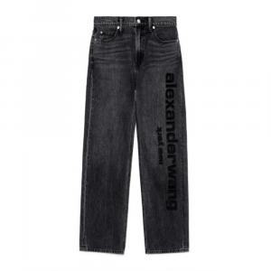 Джинсы Cut Out с логотипом Alexander Wang, темно-серый