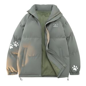 Пуховик женский с воротником стойкой утепленный WARRIOR, зеленый серый