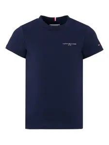 Футболка с короткими рукавами и вышитым логотипом Tommy Hilfiger Junior, синий