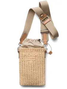 Чехол для телефона с вышитым логотипом Prada, бежевый