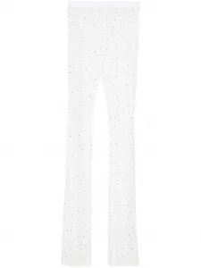 Полупрозрачная леггинсы из цветочного кружева Alessandra Rich, белый