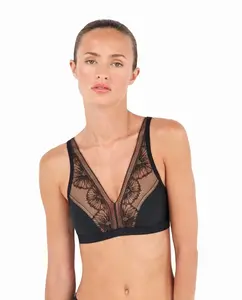 Бюстгальтер без наполнителя с ламинированной тканью Gisela, черный