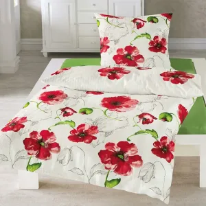 Постельное белье Dream Sleep Seersucker Poppy 155x220 см + 80x80 см Traumschlaf