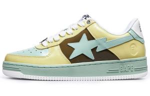 Кроссовки A BATHING APE Bape Skateboard Shoes Men Low-Top Yellow/Green/Brown