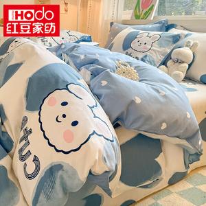 Red Bean Home Textiles Пододеяльник 180х220 см из чистого хлопка, детский, с зайчиками