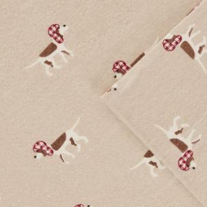Комплект простыней из хлопковой фланели Woolrich, цвет Tan Dog