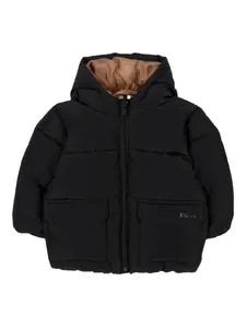 Пальто с капюшоном Boss Kidswear, черный