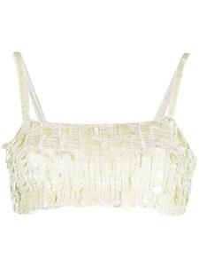 P.A.R.O.S.H. укороченный топ с пайетками, нейтральный цвет