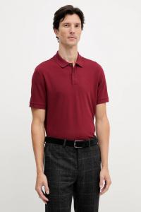 Хлопковое поло Boss, бордовый